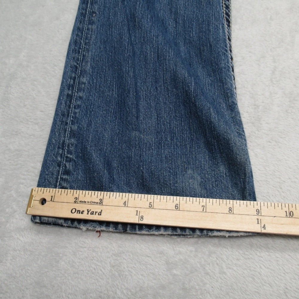 Silver Jeans Mens 33x31 Blue Straight Western Grayson Whiskering‎ Fade Thrashed - Picture 14 of 15
